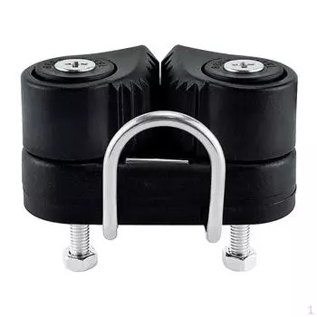 Черная алюминиевая двухрядная кулачковая планка для парусной лодки с ведущей веревкой 12 мм