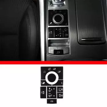 Черная алюминиевая наклейка-накладка на кнопку режима бездорожья для Range Rover Sport 2014-2016