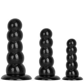 Черная башня из бисера с пятью бусинами Анальная пробка Анальный анус Анальное расширение Секс-игрушки Пенис S