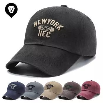 Черная бейсболка женская маленькая мягкая верхняя часть дышащая ретро американская вышивка серая кепка мужская Adjustable серый