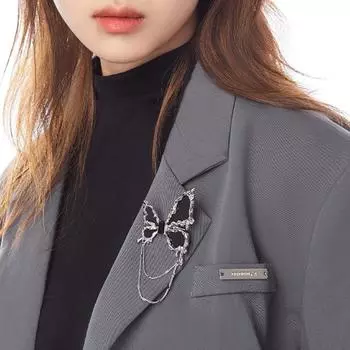 Черная брошь-костюм в виде бабочки, женская, высококлассный изысканный дизайн, нишевый тренд, подарок на день рождения