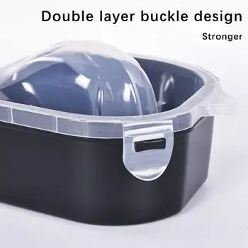 Черная чаша для замачивания ногтей с двойной пряжкой, теплоизоляция для смягчения омертвевшей кожи, чаша для замачивания ногтей, инструменты для маникюрного салона