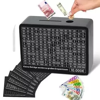 Черная деревянная копилка со счетчиком, копилка для сбережений, копилка с целями экономии бумаги и цифрами для экономии евро