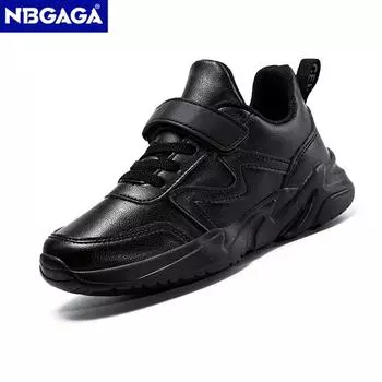 Черная детская спортивная обувь, легкие повседневные кроссовки на плоской подошве для детей, мальчиков, для бега на открытом воздухе, нескользящие детские теннисные кроссовки 28