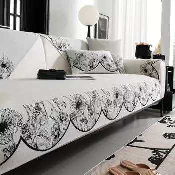 Черная диванная подушка из синели в стиле ретро, универсальная нескользящая прямая кожаная подушка для дивана на четыре сезона 70X70