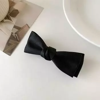 Черная двухслойная атласная заколка-бант для волос для женщин, девочек, модная, корейская, милая, студенческая, заколка-клипса, шпильки, аксессуары для волос