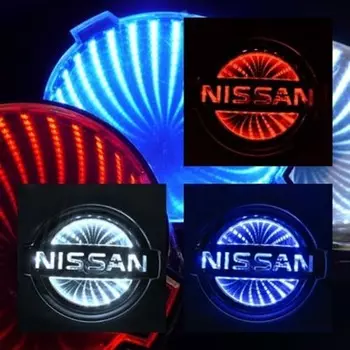 Черная дыра основание эмблемы Nissan L размер белый 3D-NS-LW