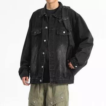 Черная джинсовая куртка мужская весна и осень для мальчиков, модная свободная джинсовая куртка Sense Ruffian Handsome M синий