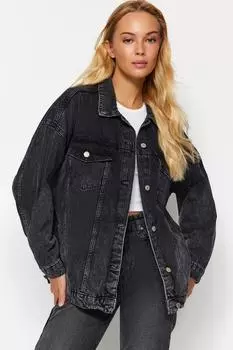 Черная джинсовая куртка Oversize Trucker