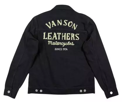 Черная джинсовая куртка с вышитой цепью L BLACK [Banson] NVSL-2305 (черный)