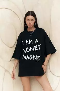 Черная футболка оверсайз Money Magnet