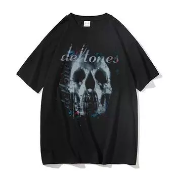 Черная футболка с графическим принтом Deftones, мужская и женская альтернативная рэп-метал-группа, брендовая футболка, топы, мужские футболки XXXXXL белый