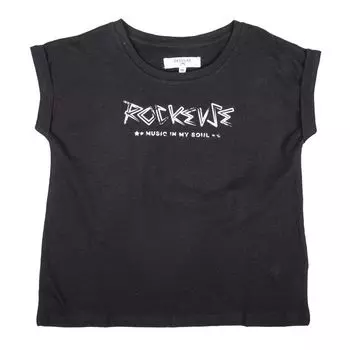 Черная футболка с краем-мачете и детским принтом DEELUXE 74 16 ans чёрный