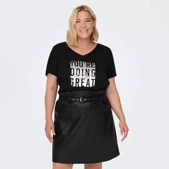 Черная футболка с v-образным вырезом Carlisa life 15298434 3816 ТОЛЬКО для женщин CARMAKOMA 42/44 чёрный