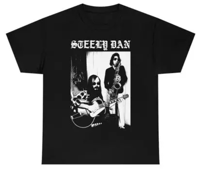 Черная футболка Steely Dan, винтажная футболка унисекс с короткими рукавами S