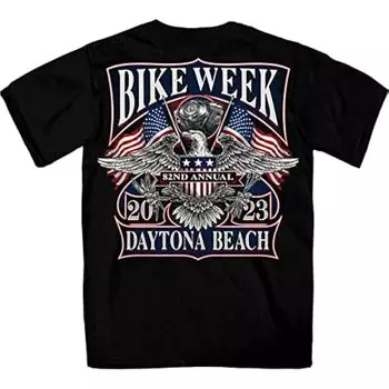 Черная футболка унисекс Hot Leathers Edm Daytona Beach Vintage Patriot S