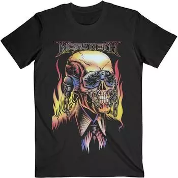 Черная футболка унисекс Megadeth Flaming Vic S