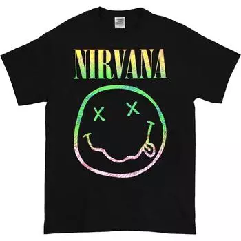 Черная футболка унисекс Nirvana Sorbet Ray со смайликом S