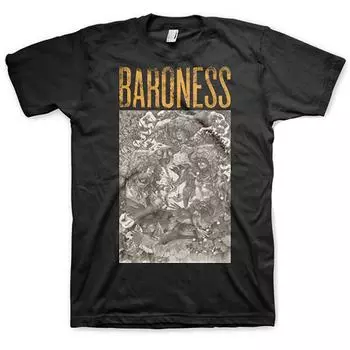 Черная футболка унисекс приталенного кроя Baroness Gold Grey S