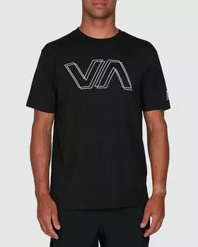 Черная футболка унисекс Rvca Va Offset с короткими рукавами S