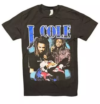 Черная футболка унисекс с короткими рукавами J Cole Sz