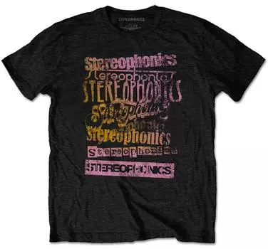 Черная футболка унисекс с логотипами Stereophonics S