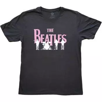 Черная футболка унисекс с силуэтами группы The Beatles S