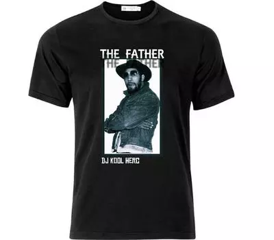 Черная футболка унисекс в стиле хип-хоп The Father Dj Kool Herc Old School S