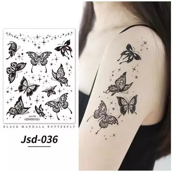 Waterprrof Хна Временные Татуировки Черные Татуировки Мандалы Цветы Татуировки Рук