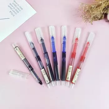 Черная и красная прямая ручка-роллер с жидкой основой, большой емкости, быстросохнущая игла на водной основе, нейтральная ручка для офиса и студентов 0.5mm/20pcs чёрный