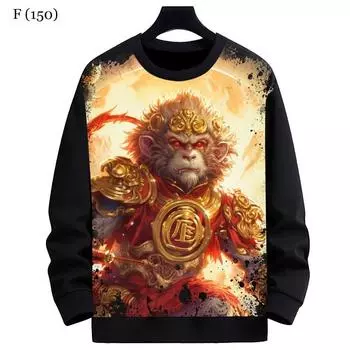 Черная игра Monkey King Mythical Game, повседневная спортивная толстовка с круглым капюшоном для мужчин с 3D-цифровой печатью, пуловер с длинными рукавами S