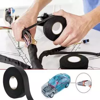 Черная изоляционная лента, термостойкая изоляционная лента для жгутов, водонепроницаемая ткань, шумостойкость N7A6 9mm*15m-1pcs