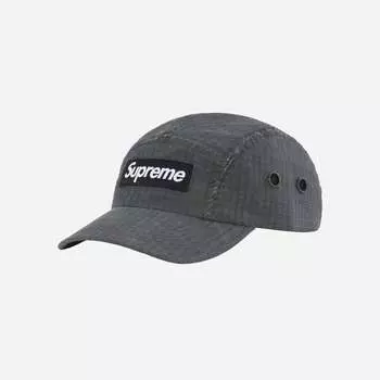 Черная кепка Supreme Ripstop Camp 23FW