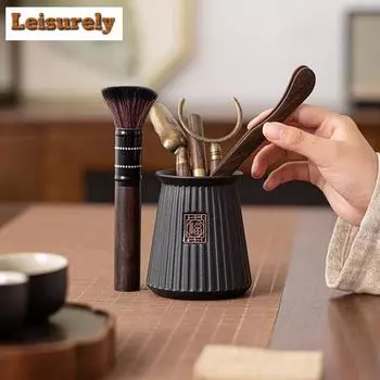 Черная керамика Zen Vertical Tea Six Gentlemen Чайная ложка Инструменты для заваривания чая Чайный набор Чайная утварь Украшения для чайной церемонии