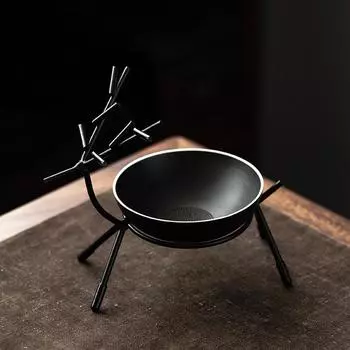 Черная керамика, железная рамка, встроенное ситечко для чая, керамический фильтр для чая, экран, ярмарочная чашка, японский чайник, набор керамических ситечек для чая Style 1