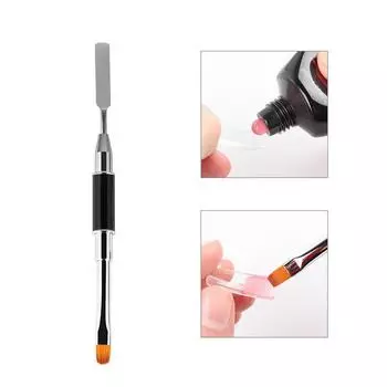 Черная кисть для ногтей ROSALIND с ручкой, двусторонние насадки для ногтей, ручки-удлинители, кисть, инструменты для ногтей