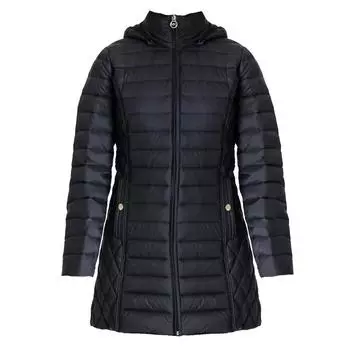 Черная компактная пуховая куртка со съемным капюшоном и капюшоном MICHAEL KORS Черный