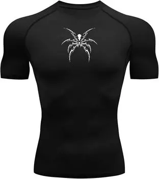 Черная компрессионная рубашка Spider-Bat для тренировок в спортзале, активации мышц, производительности, спортивной одежды Medium