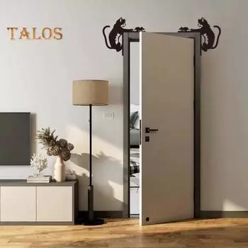 Черная кошка на дверь, деревянная кошка и мышь, украшение на дверную раму, играющая кошка, декор для угла двери, подарок для любителей кошек Left