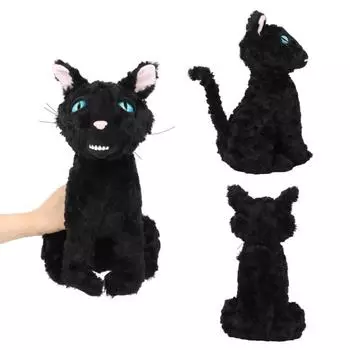 Черная кошка плюшевая игрушка 11,8 дюймов мягкая плюшевая игрушка-подушка кукла милый плюшевый кот подарок для фанатов мальчиков девочек коллекционные товары по фильмам чёрный