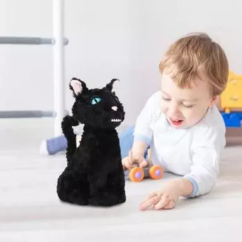 Черная кошка плюшевая игрушка 11,8 дюймов мягкая плюшевая игрушка-подушка кукла милый плюшевый кот подарок для фанатов мальчиков девочек коллекционные товары по фильмам чёрный