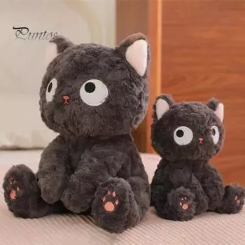 Черная кошка плюшевая игрушка для любителей игр Мягкая игрушка в виде милого персонажа мультфильма Плюшевая кукла для детей и взрослых коллекционеров игр M