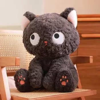 Черная кошка плюшевая игрушка для любителей игр Мягкая игрушка милый персонаж мультфильма M
