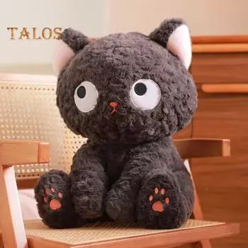 Черная кошка плюшевая игрушка для любителей игр Мягкая игрушка в виде милого персонажа мультфильма Плюшевая кукла для детей и взрослых коллекционеров игр M