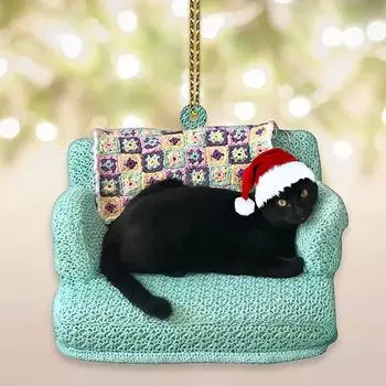 Черная кошка Рождественские украшения Подвесные украшения для рождественской елки Украшения для автомобиля Рождественские вечеринки Украшения для дома на время отпуска Сувениры