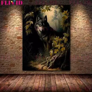 Черная коза, стервятник и лягушка, винтажное настенное искусство с животными, лесная галерея, викторианская ведьминская комната, художественный плакат, украшение без рамки 21*30cm