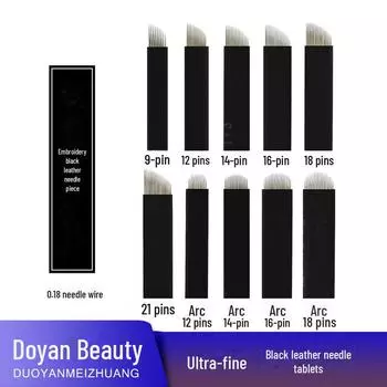 Черная кожа 0,18 мм игла шелк ручной туман бровей тату инструмент 12-needle black skin arc