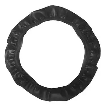 Черная кожаная дышащая противоскользящая оплетка на руль автомобиля, автомобильные аксессуары