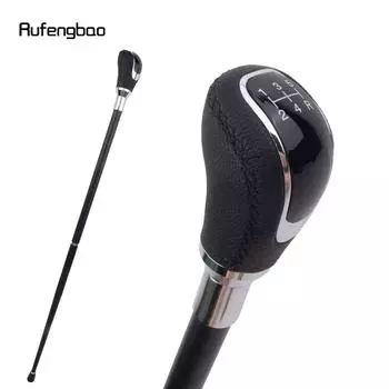 Черная кожаная серебряная трость для ходьбы, модная декоративная трость для джентльмена, элегантная трость для косплея, посох 92 см