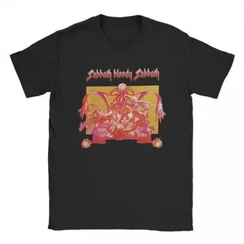 Черная крутая футболка Sabbaths для мужчин, винтажные футболки из 100% хлопка, круглый воротник, короткий рукав, футболки, идея для подарка, одежда S чёрный